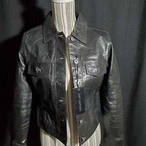 Vintage GAP Genuine Leather Jacket - Small - Black